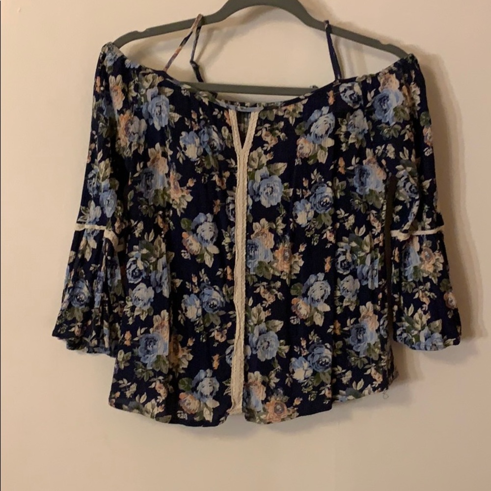 Off the shoulder floral lace top